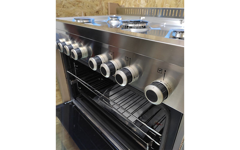 Bếp gas 5 vùng nấu kết hợp lò nướng Glem MQB612VI 90cm - Hàng chính hãng