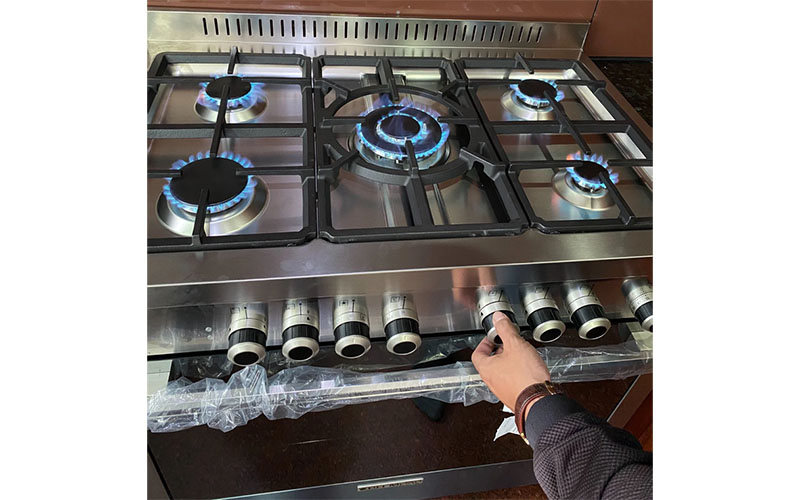 Bếp gas 5 vùng nấu kết hợp lò nướng Glem MQB612VI 90cm - Hàng chính hãng