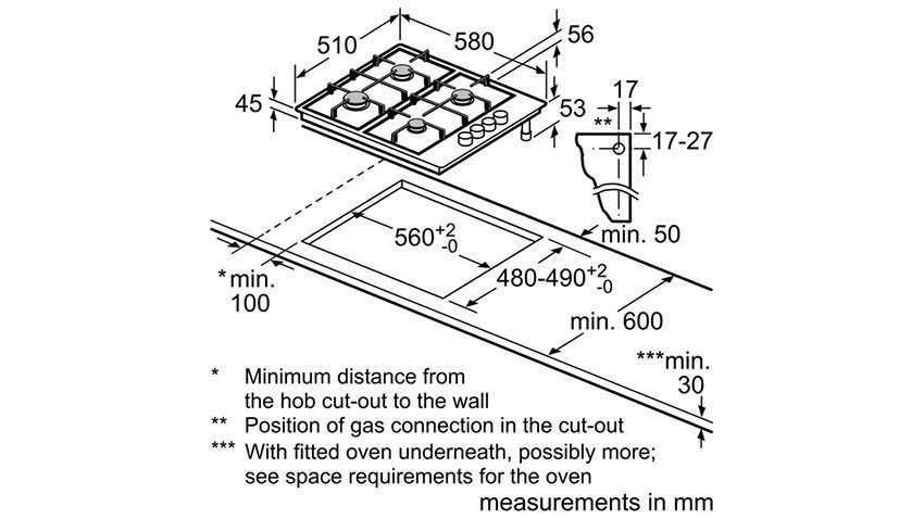 Bếp gas Bosch PBH6B5B60 - Hàng chính hãng