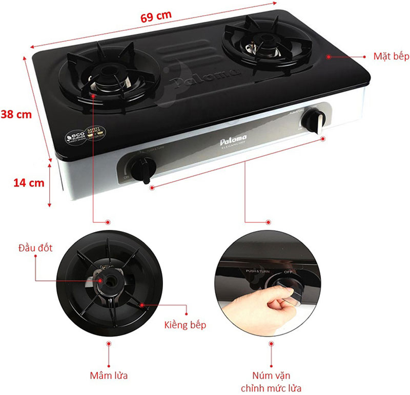 Bếp gas Paloma PA-V72ES - Hàng chính hãng