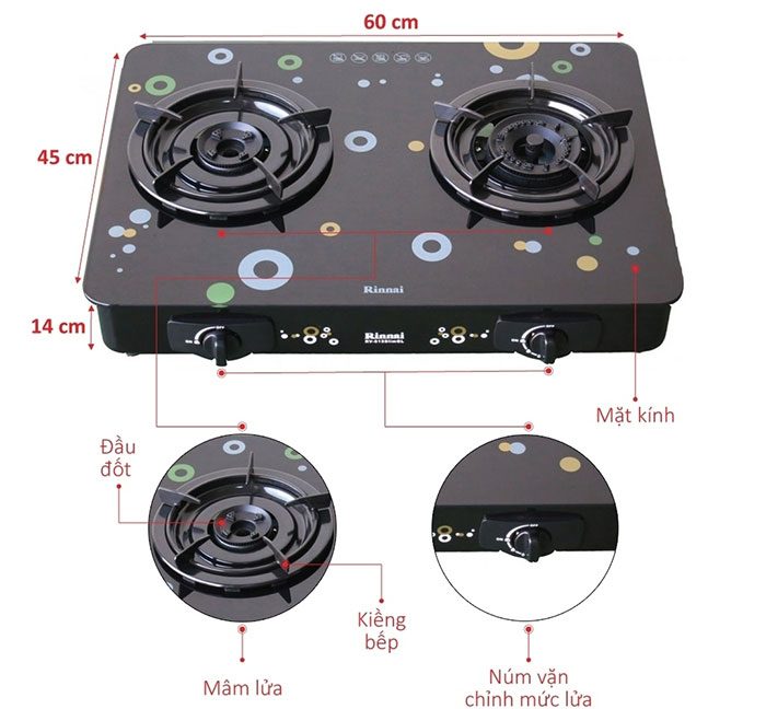 Bếp gas Rinnai RV-615Slim(GL-Bubble)