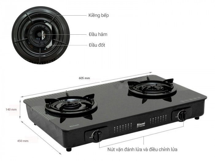 Bếp gas Rinnai RV-615Slim(GL-D)