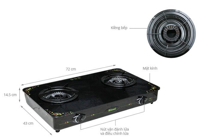 Bếp gas Rinnai RV-7 Slim(GL-F) - Hàng chính hãng