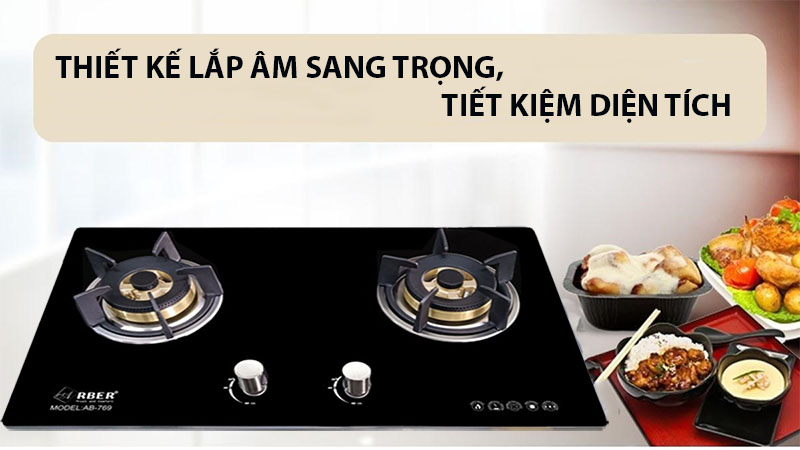 Thiết kế lắp âm sang trọng của Bếp gas âm Arber AB769