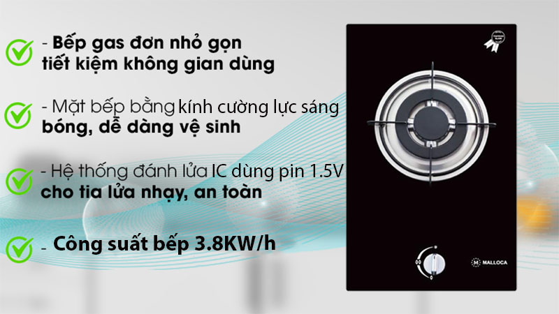 Bếp gas âm Domino Malloca DG-01