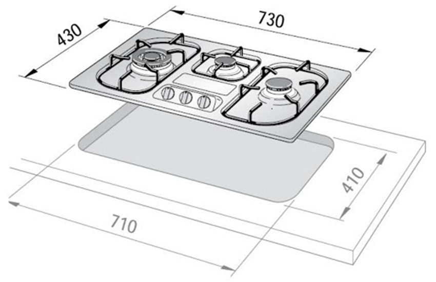 Bếp gas âm Elba E74-300 X - Hàng chính hãng