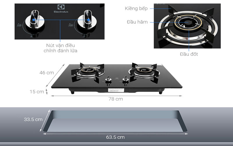 Bếp gas âm Electrolux EHG723BA - Hàng chính hãng
