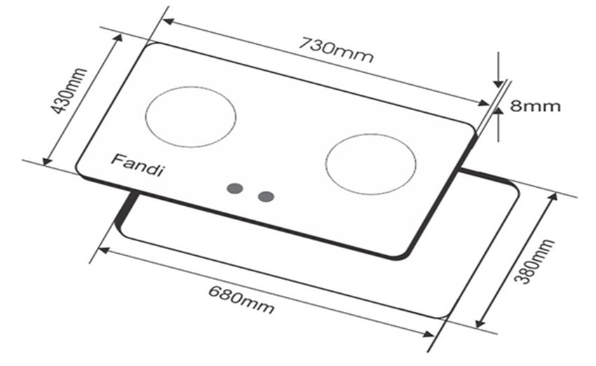 Bếp gas âm Fandi FD-275GT - Hàng chính hãng