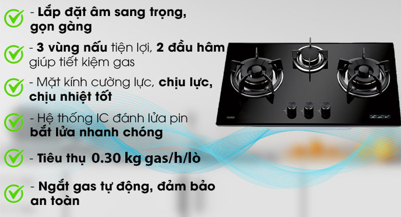 Bếp gas âm Faster FS-319S - Hàng chính hãng