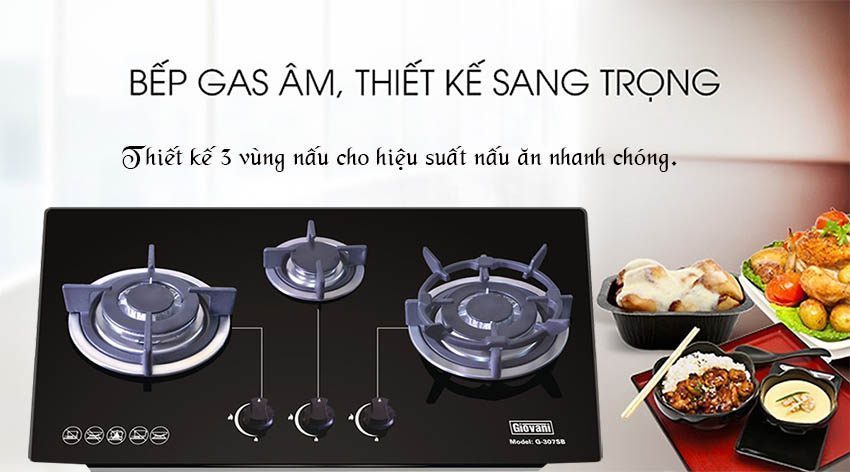 Bếp gas âm Giovani G-307SB - Hàng chính hãng