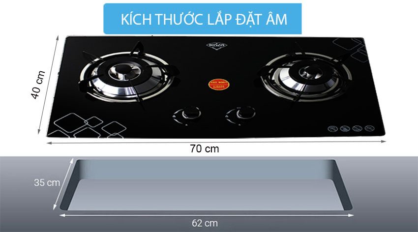 Bếp gas âm Kiwa KW-2677GT - Hàng chính hãng