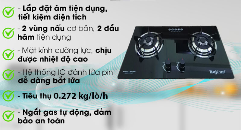 Bếp gas âm Kojine KJ-3668 - Hàng chính hãng