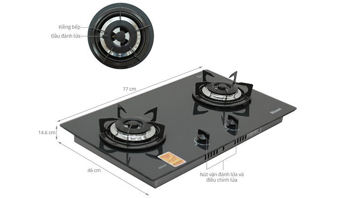 Bếp ga âm Rinnai RVB-2G-SCH(BK)