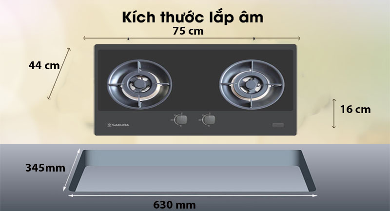 Bếp gas âm Sakura SG-2668GB - Hàng chính hãng