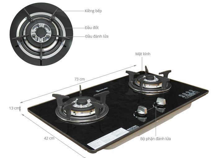 Bếp gas âm Sakura SG-279 - Hàng chính hãng