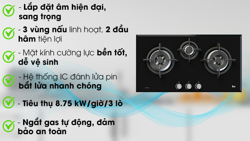 Tính năng của Bếp gas âm Teka GT LUX 86 3G