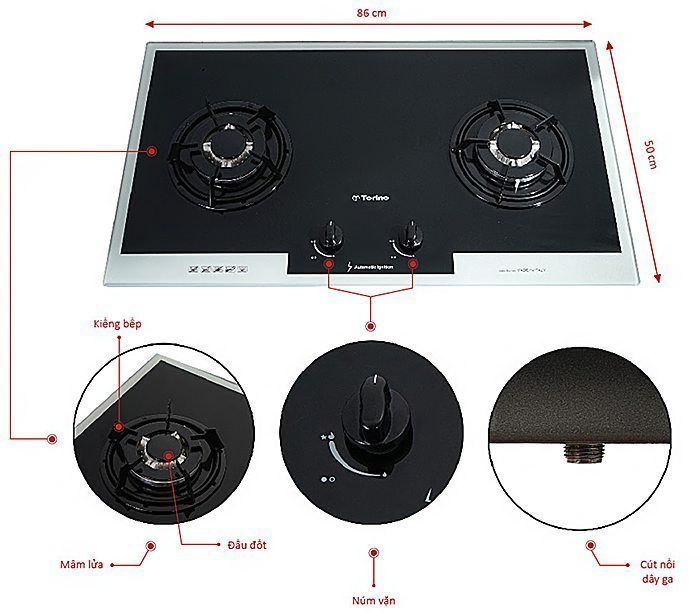 Bếp gas âm Torino GBS-2NG - Hàng chính hãng