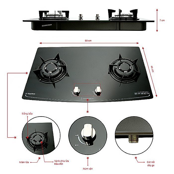 Bếp gas âm Torino GBS-2S - Hàng chính hãng