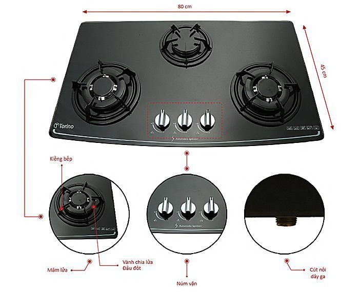 Bếp gas âm Torino GBS-3S - Hàng chính hãng