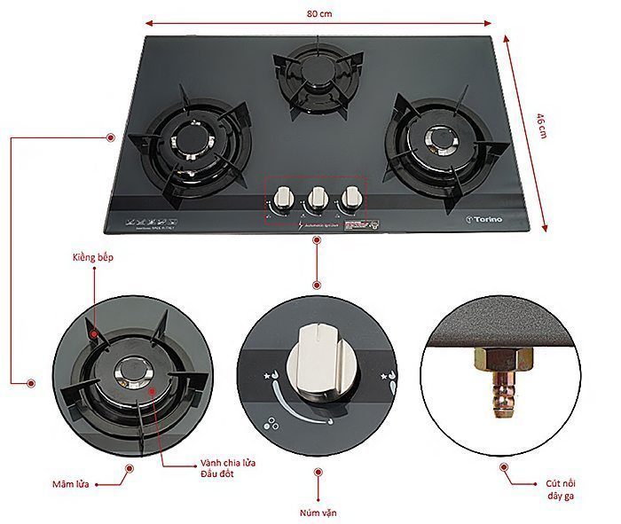 Bếp gas âm Torino MILANSBI-3B(SV) - Hàng chính hãng