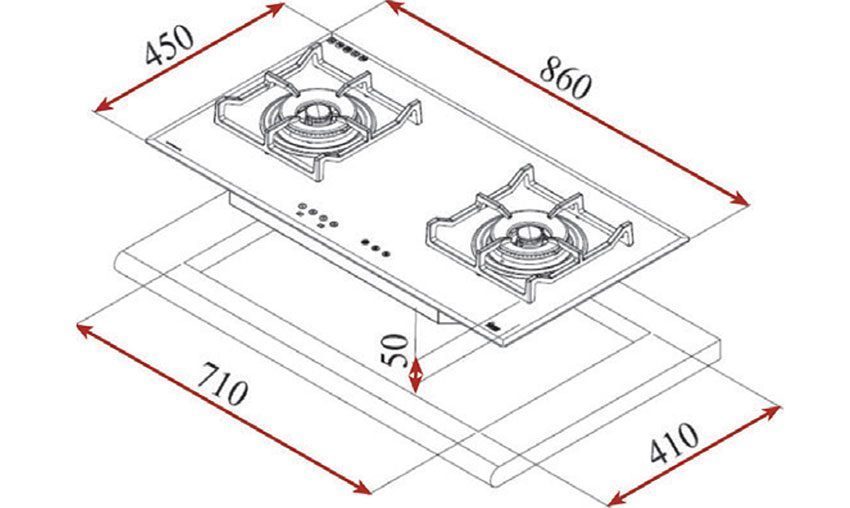 Bếp gas âm kính Teka CGW LUX 86 TC 2G AI AL 2TR CI BUT - Hàng chính hãng