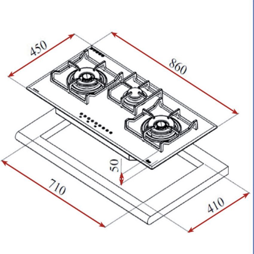 Bếp gas âm mặt kiếng Teka CGW Lux 86 3G AI AL 2TR CI - Hàng chính hãng