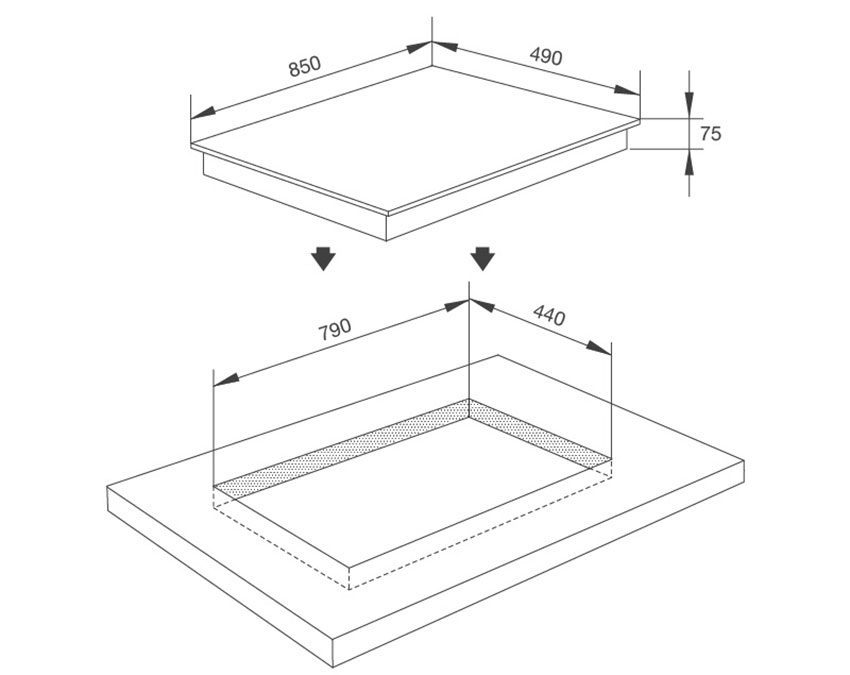 Bếp gas ba âm kính Malloca AS 9603B - Hàng chính hãng