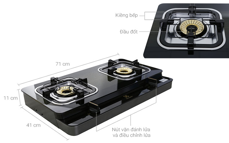Bếp gas đôi Electrolux ETG727GKR - Hàng chính hãng