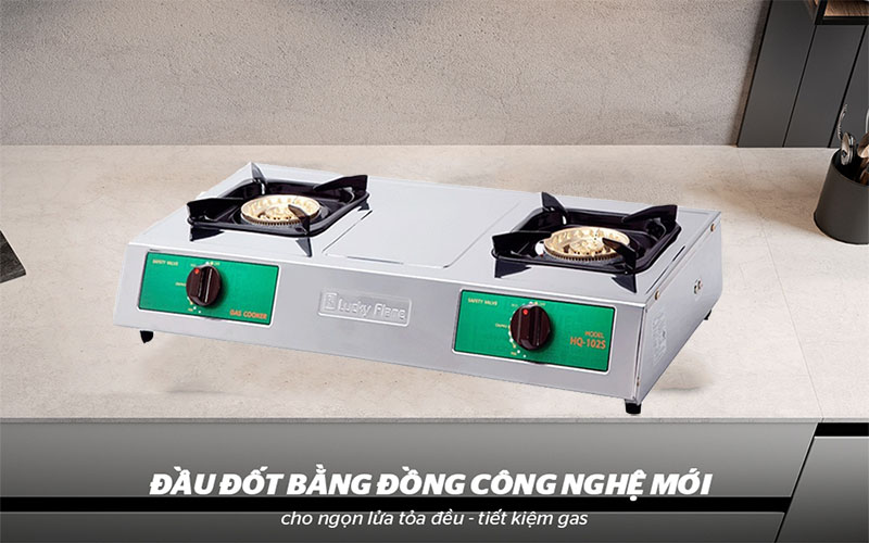 Bếp gas đôi Lucky Flame HQ-102S - Hàng chính hãng