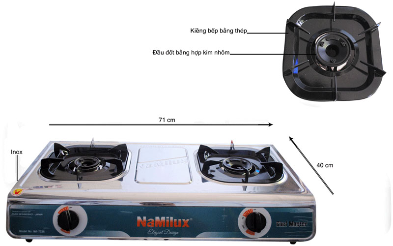 Bếp gas đôi Namilux NA-703ASM