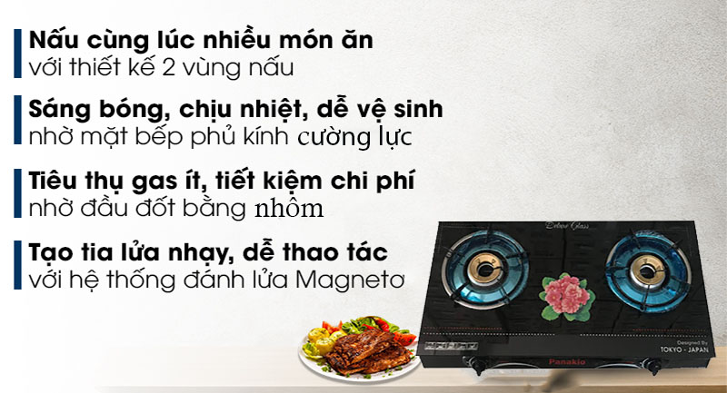 Bếp gas đôi Panakio PA-73 - Hàng chính hãng