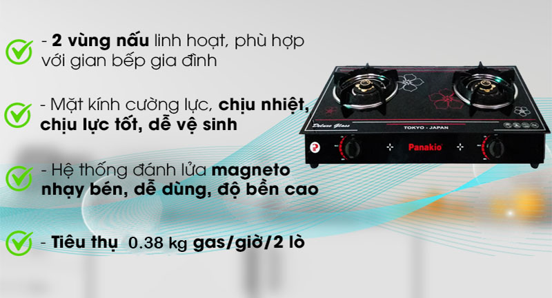 Bếp gas đôi Panakio PKG-780SJ - Hàng chính hãng