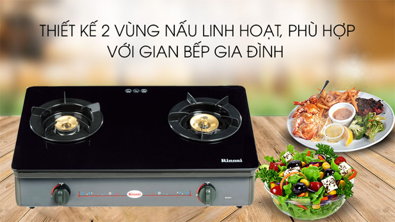 Bếp gas đôi Rinnai RV-8611(GL-B) - Hàng chính hãng