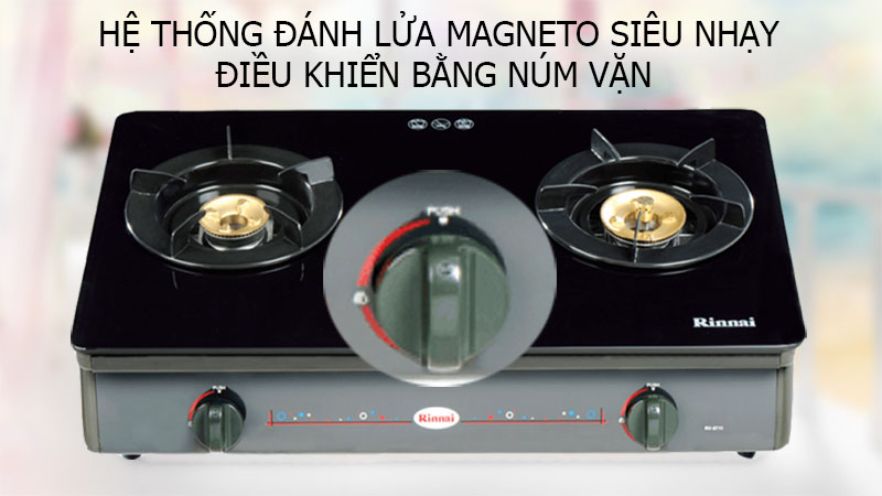 Bếp gas đôi Rinnai RV-8611(GL-B) - Hàng chính hãng