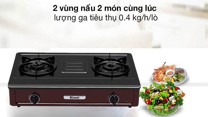 Bếp gas đôi Rinnai RV-A271R(EB) - Hàng chính hãng