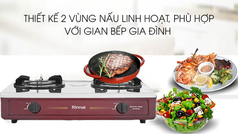 Bếp gas đôi Rinnai RV-MC26RS - Hàng chính hãng