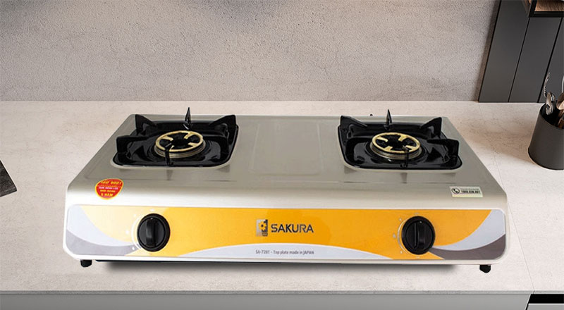 Bếp gas đôi Sakura SA-728T với thiết kế hiện đại