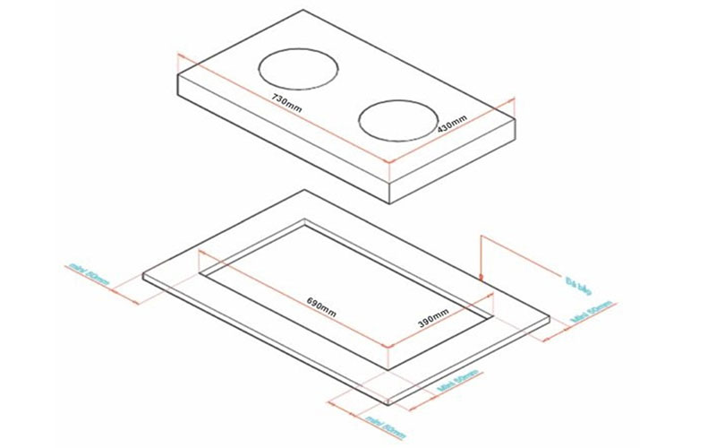 Bếp gas đôi âm kính Arber AB755B - Hàng chính hãng