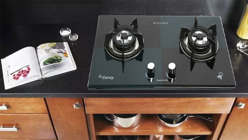Bếp gas đôi âm kính Canzy CZ-268 XĐ - Hàng chính hãng