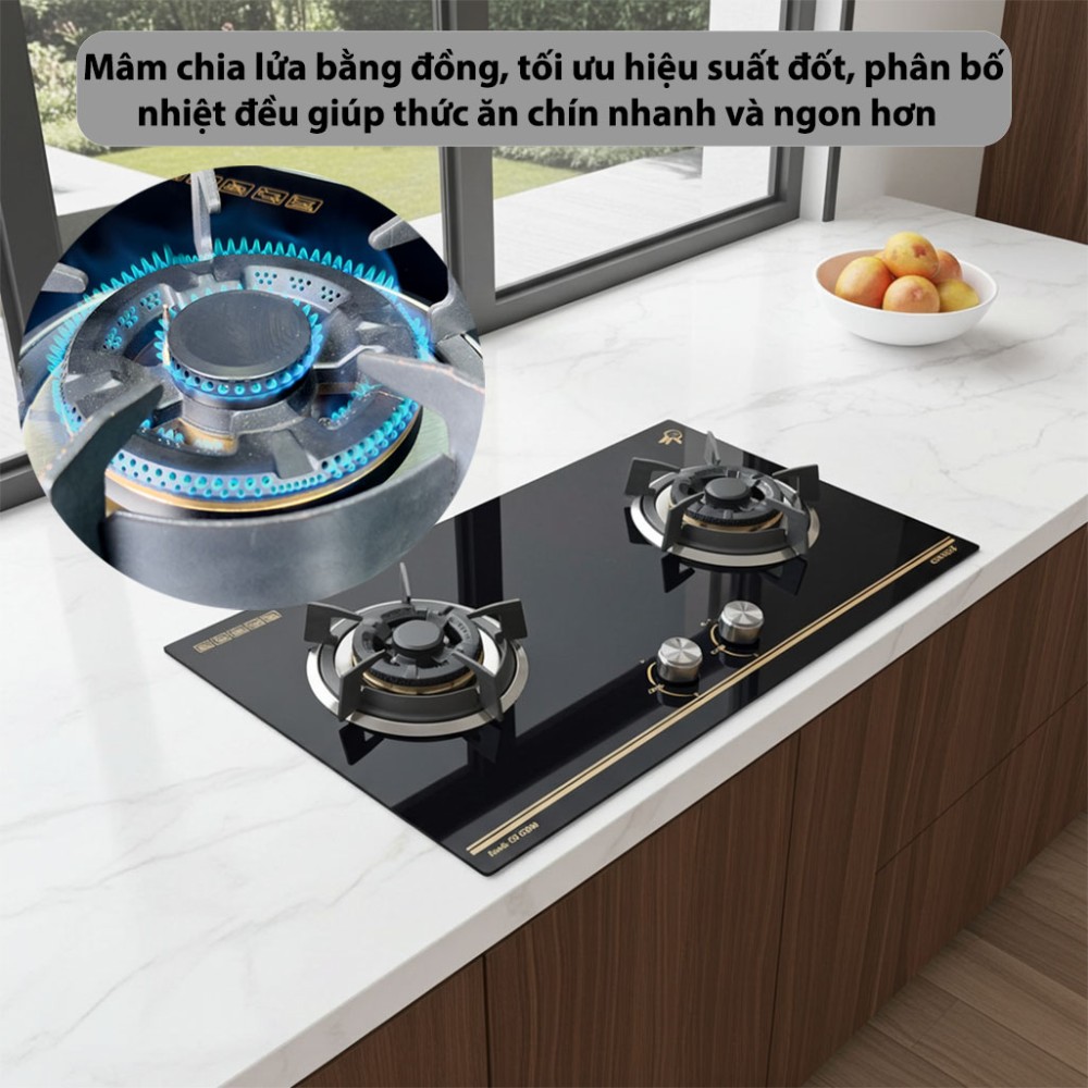 Bếp gas đôi âm kính GrandX GX-GS286 - Hàng chính hãng