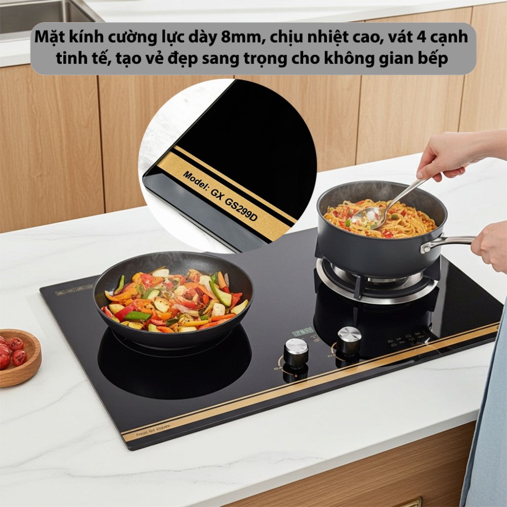 Bếp gas đôi âm kính GrandX GX-GS299D - Hàng chính hãng