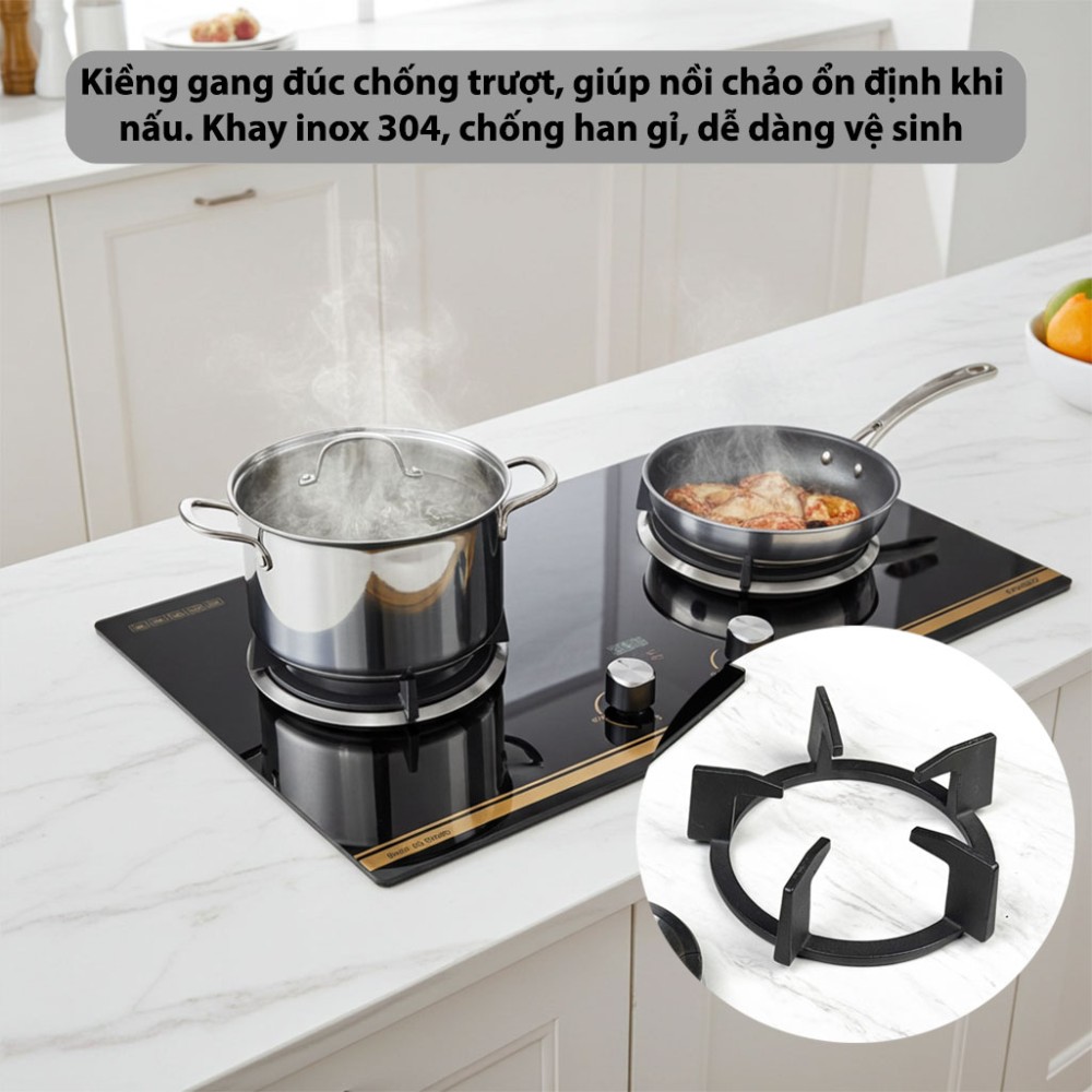 Bếp gas đôi âm kính GrandX GX-GS299D - Hàng chính hãng