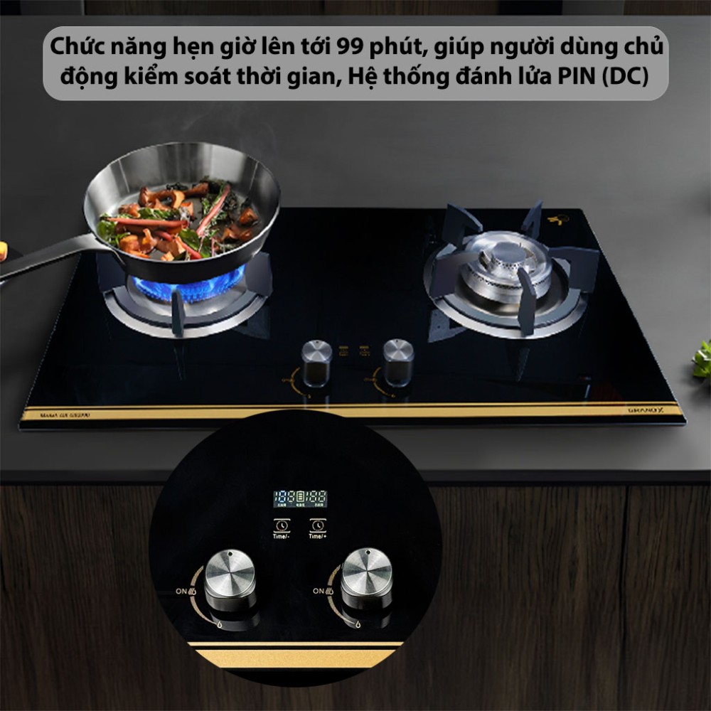 Bếp gas đôi âm kính GrandX GX-GS299D - Hàng chính hãng