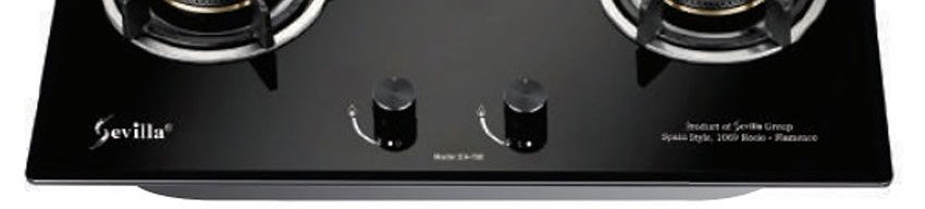 Bảng điều khiển của bếp gas đôi âm kính Sevilla SV-728
