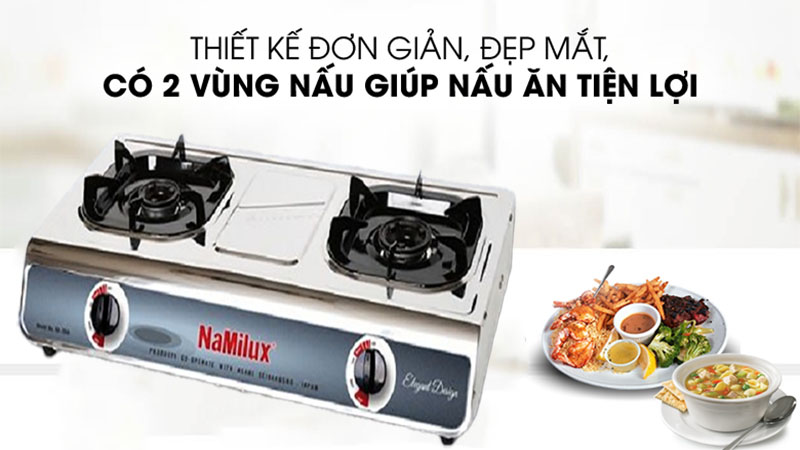 Bếp gas dương đôi Namilux NA-704ASM - Hàng chính hãng