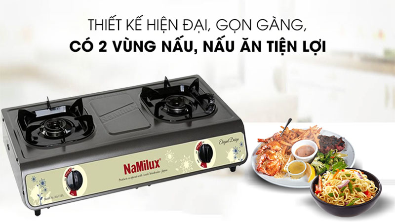 Bếp gas dương đôi Namilux NA-711AFM - Hàng chính hãng