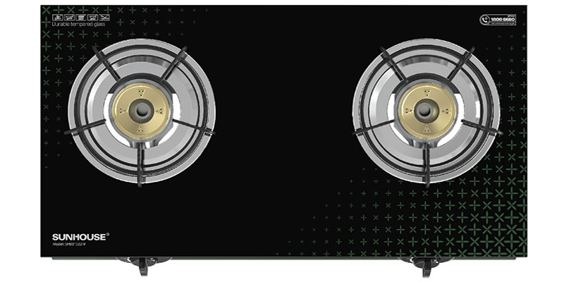 Bếp gas đôi dương kính Sunhouse SHB31022-V - Hàng chính hãng