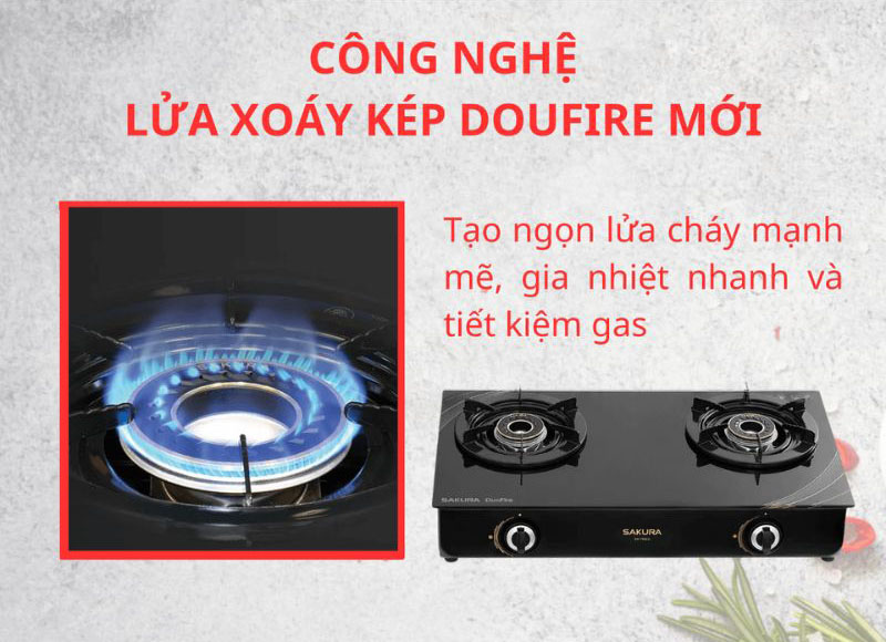 Bếp gas đôi Sakura SA-2377HG - Hàng chính hãng