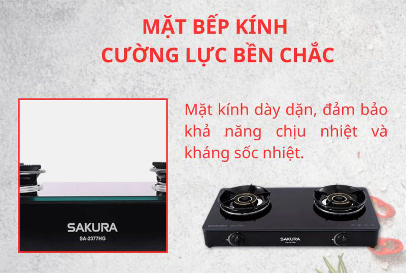 Bếp gas đôi Sakura SA-2377HG - Hàng chính hãng