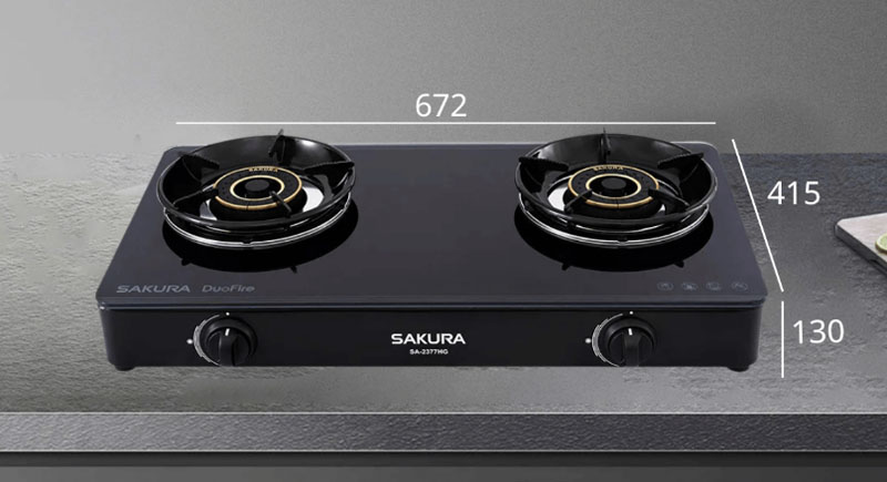 Bếp gas đôi Sakura SA-2377HG - Hàng chính hãng